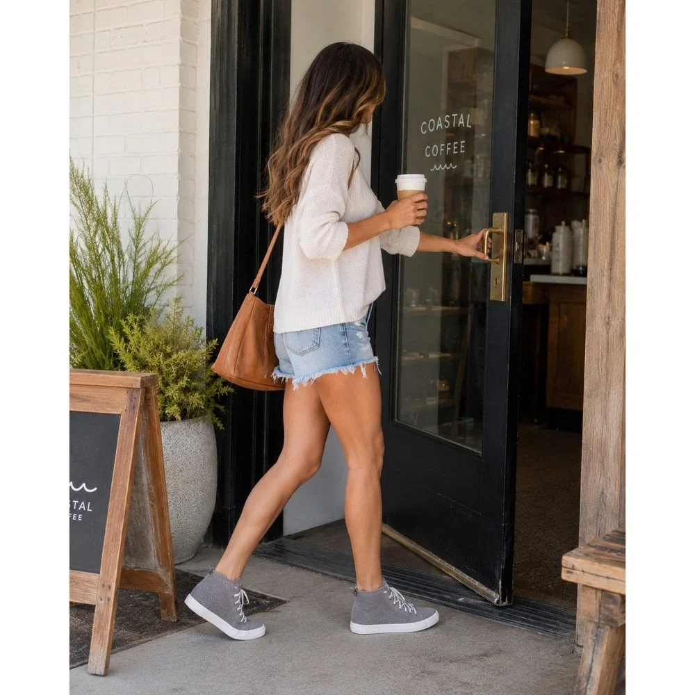 Sperry Crest Vibe Gray High Top‎ Cutout Sneakers Womens Size 12 Casual